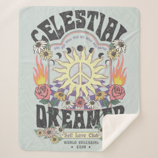 Couverture Sherpa DREAMER CÉLESTIEL ROSE SOLEIL TSHIRT DESIGNhi grap