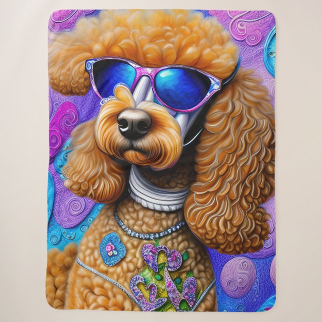 Couverture Sherpa Drôle caniche (Devant)