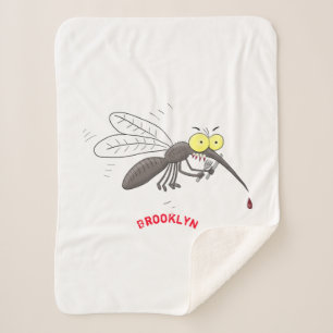 Couverture Sherpa Drôle dessin d'insecte moustique