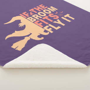 Couverture Sherpa Drôle Halloween Si Le Balai S'Ajuste À Voler
