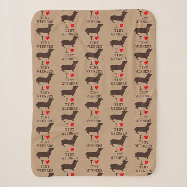 Couverture Sherpa Drôle J'Aime Mince Wiener Dachshund (Devant)