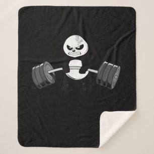 Couverture Sherpa Drôle Panda Entraînement Kitten Gym Deadlift Puiss