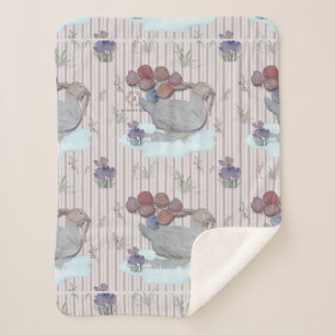 Couverture Sherpa Duck Balloons Nursery Thème Baby Cloth Sherpa Blan