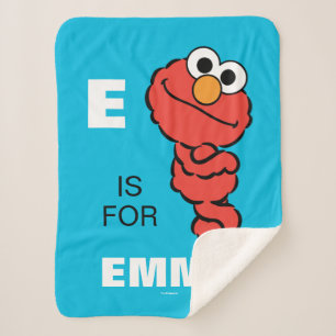 Couverture Sherpa E est pour Elmo Ajouter Votre Nom