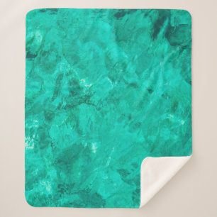 Couverture Sherpa Eau bleu mer vague turquoise arrière - plan liquid