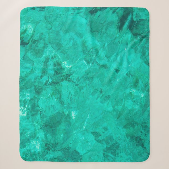 Couverture Sherpa Eau bleu mer vague turquoise arrière - plan liquid (Devant)