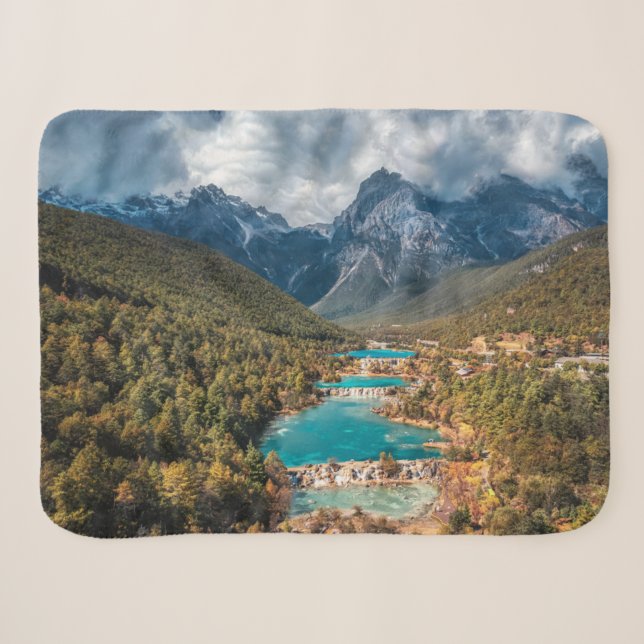 Couverture Sherpa Eau | Blue Moon Lake, Chine (Devant (Horizontal))