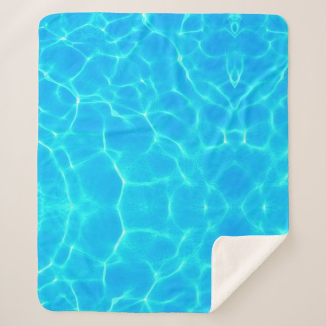 Couverture Sherpa Eau de mer turquoise transparente Aqua (Devant)