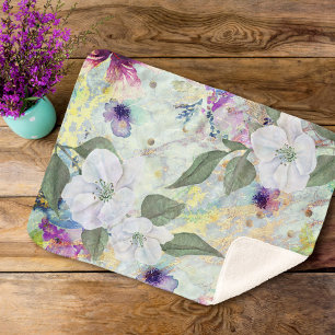 Couverture Sherpa Eau vintage couleur or couleur or