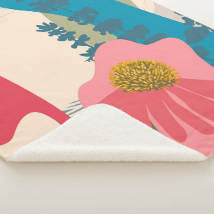 Couverture Sherpa Echinacea Abstrait Artistic Moderne Blocs de coule