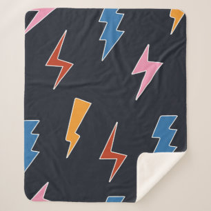 Couverture Sherpa Éclats de tonnerre sans coutures motif, éclair des