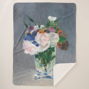 Couverture Sherpa Edouard Manet - Fleurs dans un Vase de Cristal