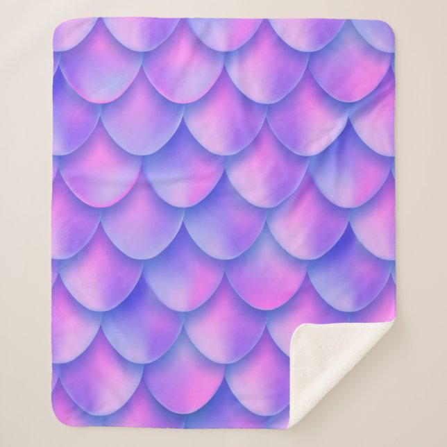 Couverture Sherpa Effet de texture de feuille de queue de sirène de  (Devant)