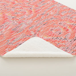 Couverture Sherpa Effet mosaïque saumon étroit et pêche