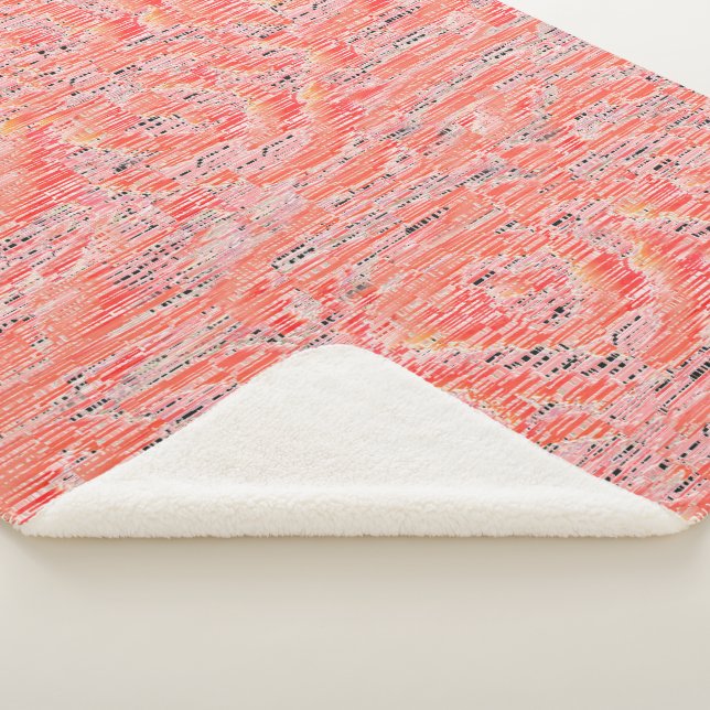 Couverture Sherpa Effet mosaïque saumon étroit et pêche (3/4)