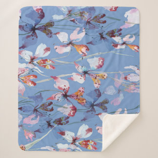 Couverture Sherpa Elégance de l'orchidée sauvage : Aquarelle de luxe