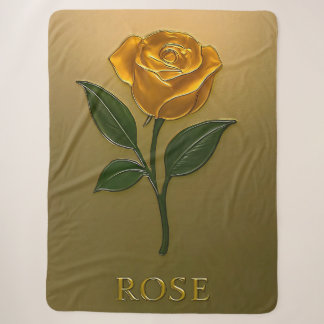 Couverture Sherpa Élégance de roses en or