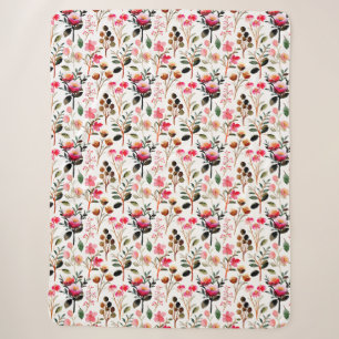 Couverture Sherpa Elégant Aquarelle rose Floral Motif