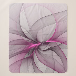 Couverture Sherpa Élégant Chaos Moderne Art Fractal Abstrait Rose