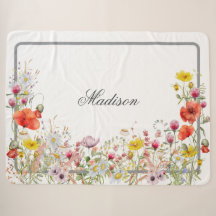 Élégant Fleur sauvage Boho Nom personnalisé