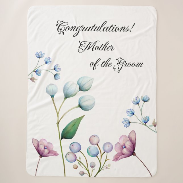 Couverture Sherpa Élégant Mariage Floral Soft Botanical Romance (Devant)