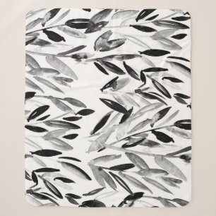 Couverture Sherpa Élégant monochrome : Motif Feuille naturel