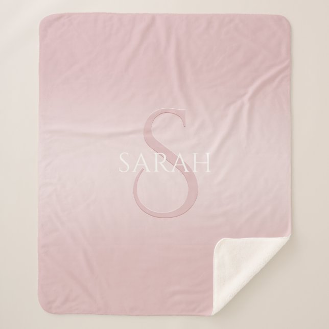 Couverture Sherpa Élégant Monogramme moderne (Devant)