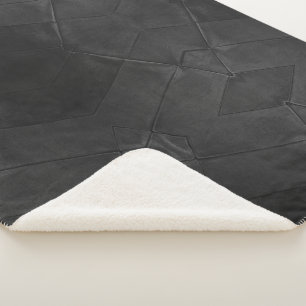 Couverture Sherpa Élégant Motif à écaille gris foncé cuir noir