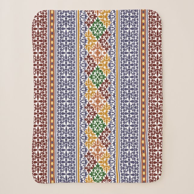 Couverture Sherpa élégant motif ethnique (Devant)