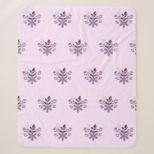 Élégant motif floral violet violet gris rouge