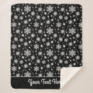 Couverture Sherpa Élégant Motif noir et blanc hivernal