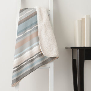 Couverture Sherpa Élégant Motif rayé Sherpa Blanket