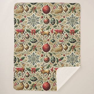 Couverture Sherpa Élégant Noël Festif Sherpa Blanket
