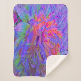 Couverture Sherpa Élégant Psychédélique Décoratif Dahlia Flower