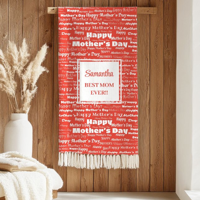 Couverture Sherpa Elegant Red Typography Mother’s Day Best Gift  (Elegant Red Typography Mother’s Day Best Gift Sherpa Blanket )
