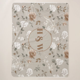 Couverture Sherpa Élégant Rose & Vine Motif Sherpa Blanket
