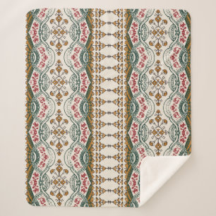 Couverture Sherpa Elégante frontière florale ethnique Boho
