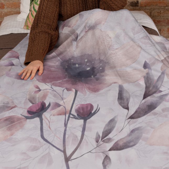 Couverture Sherpa Élément Aquarelle Peinte à la main et Biseau (Watercolor Wash BG&Hand-Painted Watercolor Element Sherpa Blanket)