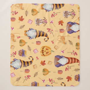 Couverture Sherpa Eléments d'Halloween : aquarelle vintage transpare