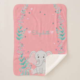 Couverture Sherpa Eléphant Bébé mignon