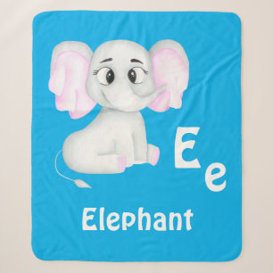 Couverture Sherpa Elephant personnalise ABC : Lettre E - Ajouter vot