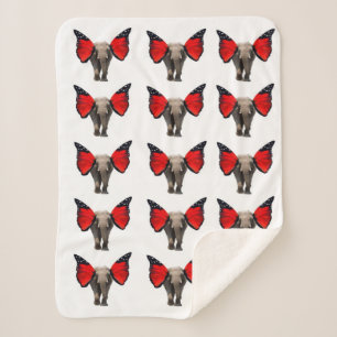 Couverture Sherpa Eléphants volants Sherpa Blanket