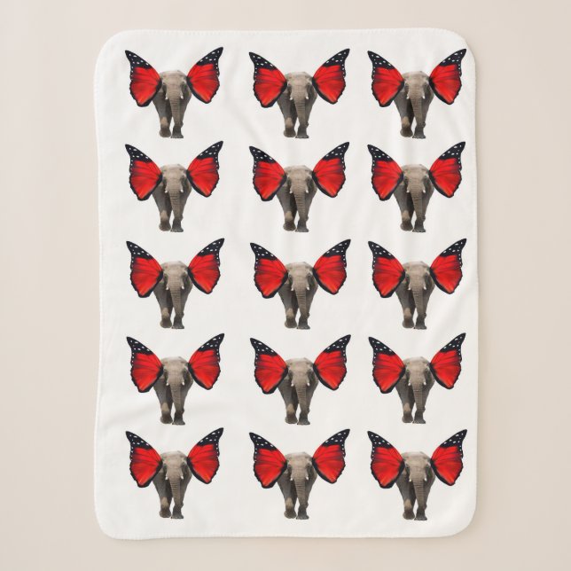 Couverture Sherpa Eléphants volants Sherpa Blanket (Devant)