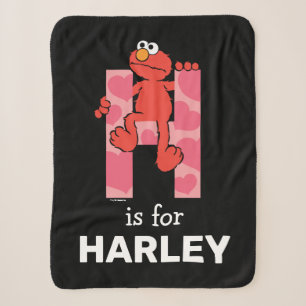 Couverture Sherpa Elmo Alphabet Coeurs H