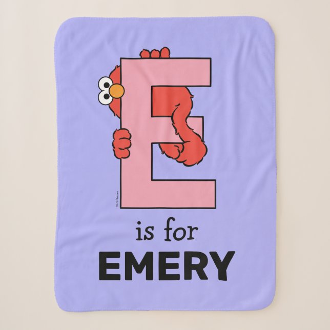 Couverture Sherpa Elmo Alphabet | E Rose (Devant)