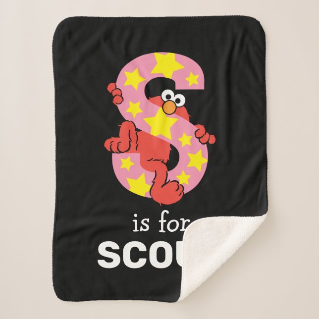 Couverture Sherpa Elmo Alphabet | Étoile S (Devant)