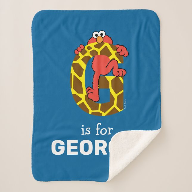 Couverture Sherpa Elmo Alphabet | G Giraffe (Devant)