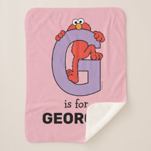 Couverture Sherpa Elmo Alphabet G Violet