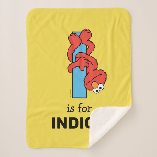 Couverture Sherpa Elmo Alphabet | I Bleu (Devant)