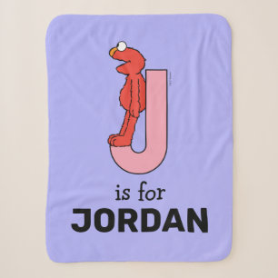 Couverture Sherpa Elmo Alphabet J rose